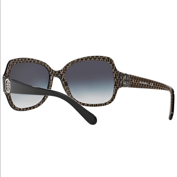 TORY BURCH Black Gradient Double T Logo Sunglasses - Picture 5 of 8